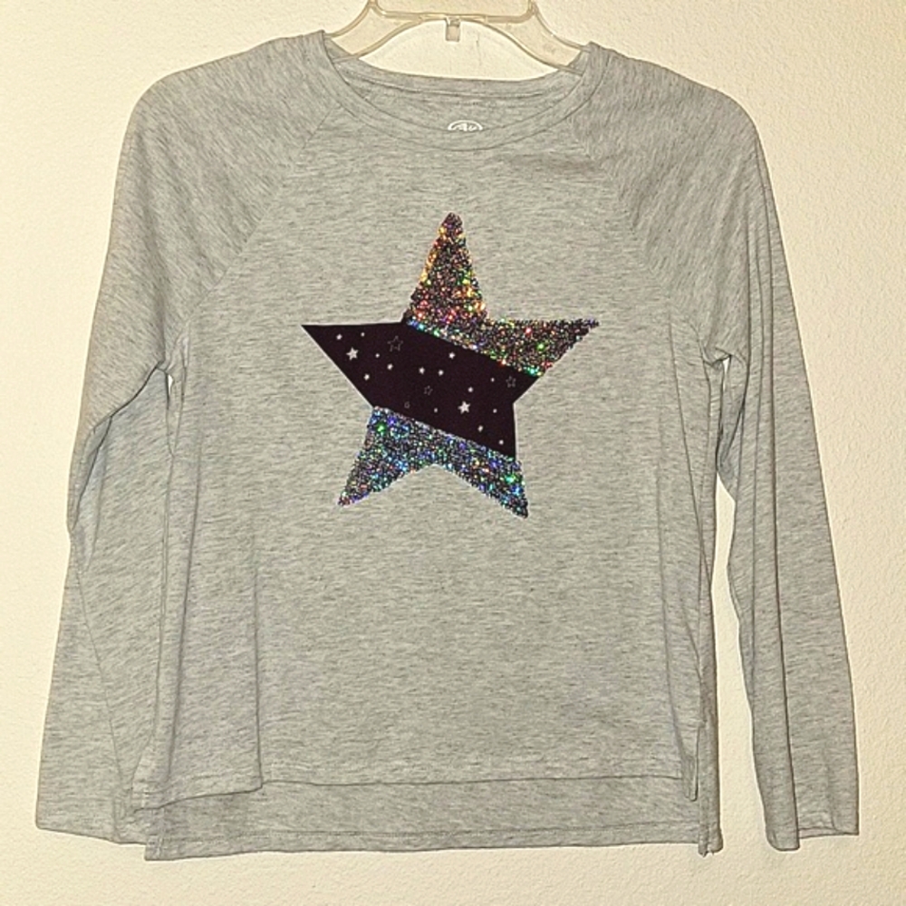 Athletic Works Girls Long Sleeve Tee, Size  L (10-12) Plus, Grey, NWOT